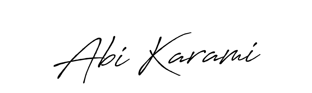 Use a signature maker to create a handwritten signature online. With this signature software, you can design (Antro_Vectra_Bolder) your own signature for name Abi Karami. Abi Karami signature style 7 images and pictures png