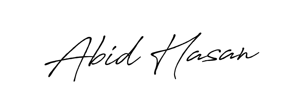 Create a beautiful signature design for name Abid Hasan. With this signature (Antro_Vectra_Bolder) fonts, you can make a handwritten signature for free. Abid Hasan signature style 7 images and pictures png