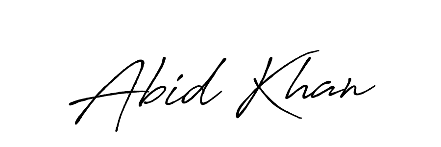 Create a beautiful signature design for name Abid Khan. With this signature (Antro_Vectra_Bolder) fonts, you can make a handwritten signature for free. Abid Khan signature style 7 images and pictures png