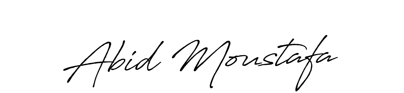 Make a beautiful signature design for name Abid Moustafa. With this signature (Antro_Vectra_Bolder) style, you can create a handwritten signature for free. Abid Moustafa signature style 7 images and pictures png