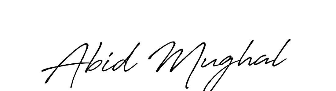 Make a beautiful signature design for name Abid Mughal. With this signature (Antro_Vectra_Bolder) style, you can create a handwritten signature for free. Abid Mughal signature style 7 images and pictures png