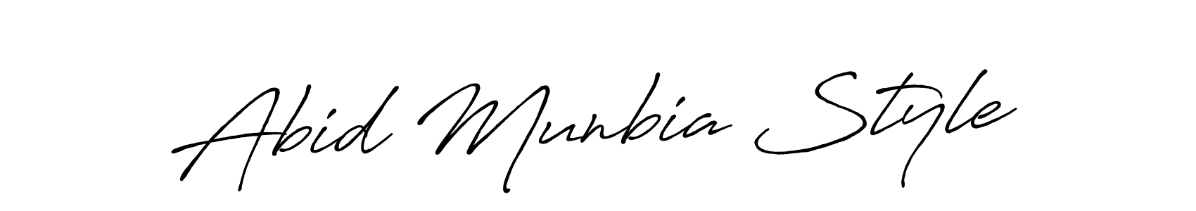 Make a beautiful signature design for name Abid Munbia Style. With this signature (Antro_Vectra_Bolder) style, you can create a handwritten signature for free. Abid Munbia Style signature style 7 images and pictures png