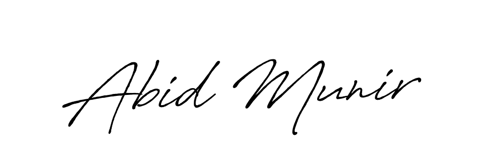 How to make Abid Munir name signature. Use Antro_Vectra_Bolder style for creating short signs online. This is the latest handwritten sign. Abid Munir signature style 7 images and pictures png