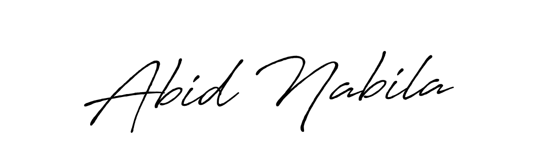 Use a signature maker to create a handwritten signature online. With this signature software, you can design (Antro_Vectra_Bolder) your own signature for name Abid Nabila. Abid Nabila signature style 7 images and pictures png