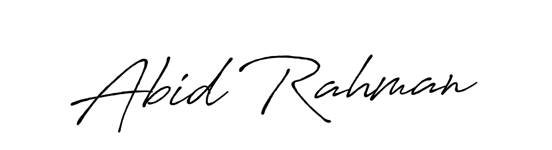 Design your own signature with our free online signature maker. With this signature software, you can create a handwritten (Antro_Vectra_Bolder) signature for name Abid Rahman. Abid Rahman signature style 7 images and pictures png