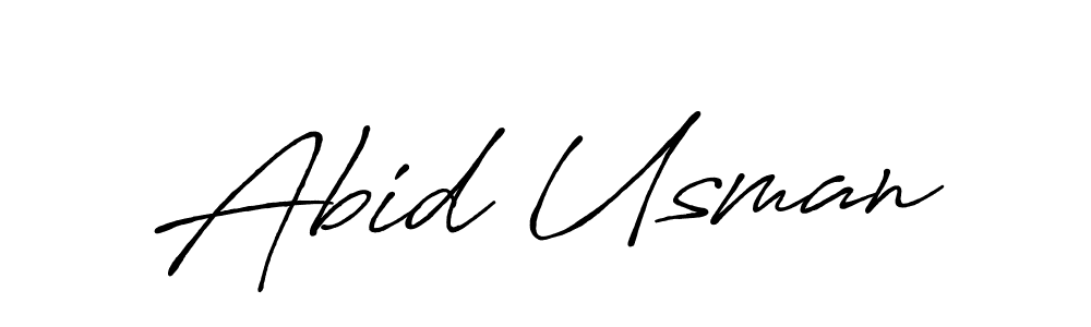 Make a beautiful signature design for name Abid Usman. With this signature (Antro_Vectra_Bolder) style, you can create a handwritten signature for free. Abid Usman signature style 7 images and pictures png