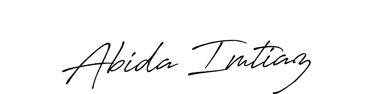 Make a beautiful signature design for name Abida Imtiaz. With this signature (Antro_Vectra_Bolder) style, you can create a handwritten signature for free. Abida Imtiaz signature style 7 images and pictures png