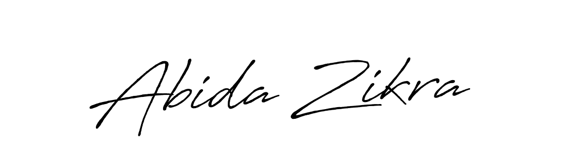 How to make Abida Zikra name signature. Use Antro_Vectra_Bolder style for creating short signs online. This is the latest handwritten sign. Abida Zikra signature style 7 images and pictures png