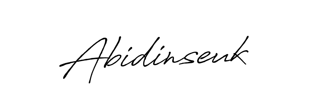 How to make Abidinseuk name signature. Use Antro_Vectra_Bolder style for creating short signs online. This is the latest handwritten sign. Abidinseuk signature style 7 images and pictures png