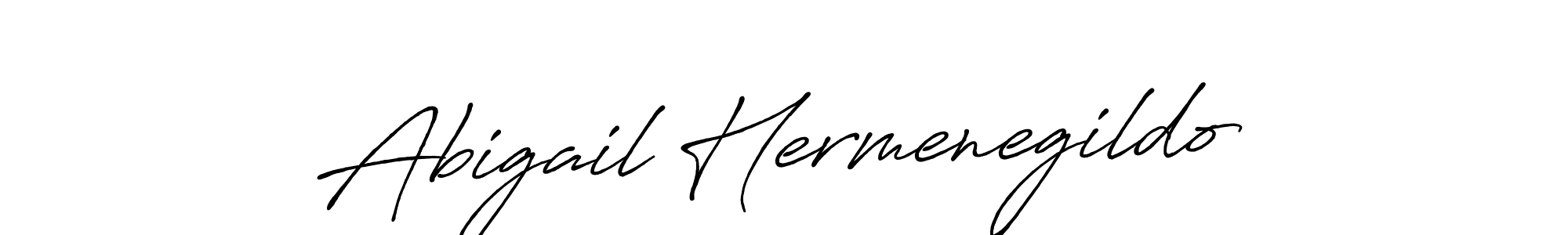 Create a beautiful signature design for name Abigail Hermenegildo. With this signature (Antro_Vectra_Bolder) fonts, you can make a handwritten signature for free. Abigail Hermenegildo signature style 7 images and pictures png