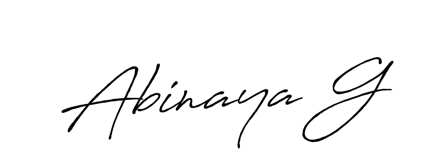 This is the best signature style for the Abinaya G name. Also you like these signature font (Antro_Vectra_Bolder). Mix name signature. Abinaya G signature style 7 images and pictures png