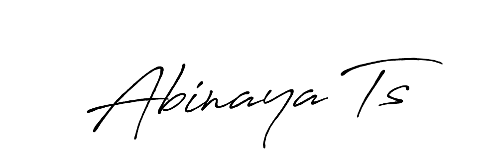 The best way (Antro_Vectra_Bolder) to make a short signature is to pick only two or three words in your name. The name Abinaya Ts include a total of six letters. For converting this name. Abinaya Ts signature style 7 images and pictures png