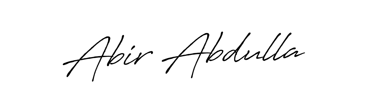 The best way (Antro_Vectra_Bolder) to make a short signature is to pick only two or three words in your name. The name Abir Abdulla include a total of six letters. For converting this name. Abir Abdulla signature style 7 images and pictures png