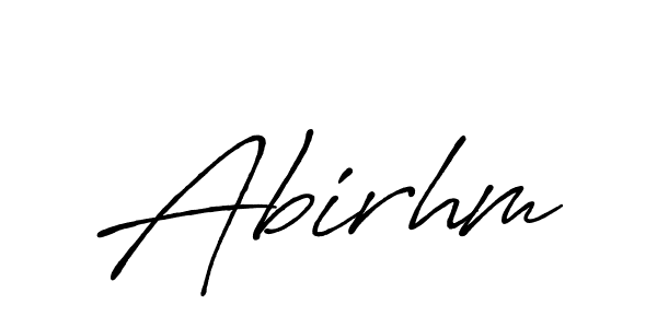 Use a signature maker to create a handwritten signature online. With this signature software, you can design (Antro_Vectra_Bolder) your own signature for name Abirhm. Abirhm signature style 7 images and pictures png