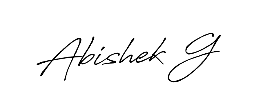 Also we have Abishek G name is the best signature style. Create professional handwritten signature collection using Antro_Vectra_Bolder autograph style. Abishek G signature style 7 images and pictures png