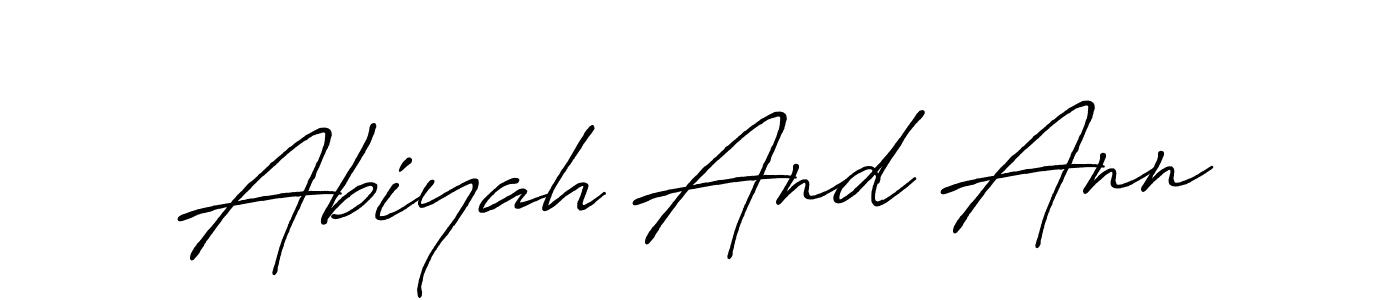 Also You can easily find your signature by using the search form. We will create Abiyah And Ann name handwritten signature images for you free of cost using Antro_Vectra_Bolder sign style. Abiyah And Ann signature style 7 images and pictures png