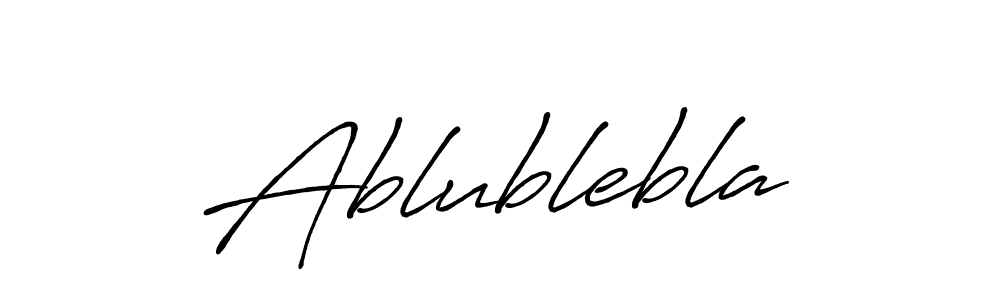 Use a signature maker to create a handwritten signature online. With this signature software, you can design (Antro_Vectra_Bolder) your own signature for name Ablublebla. Ablublebla signature style 7 images and pictures png