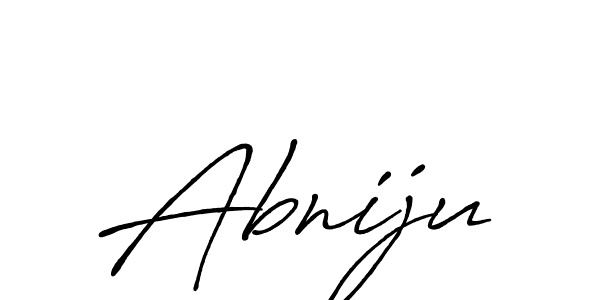 Use a signature maker to create a handwritten signature online. With this signature software, you can design (Antro_Vectra_Bolder) your own signature for name Abniju. Abniju signature style 7 images and pictures png