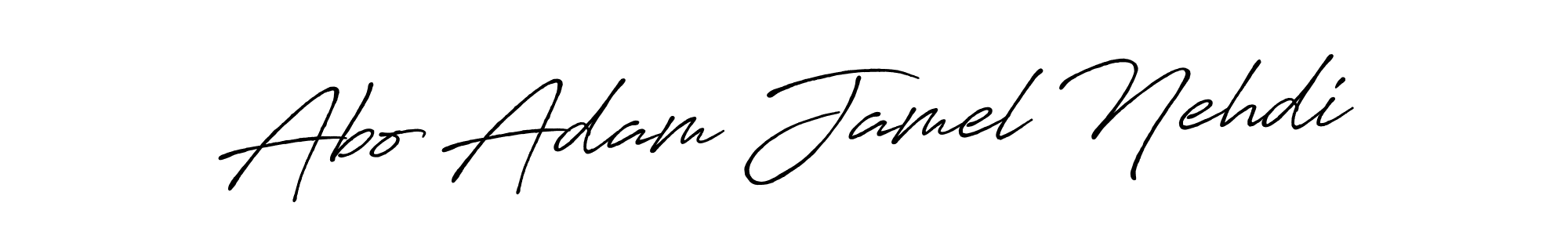 Design your own signature with our free online signature maker. With this signature software, you can create a handwritten (Antro_Vectra_Bolder) signature for name Abo Adam Jamel Nehdi. Abo Adam Jamel Nehdi signature style 7 images and pictures png