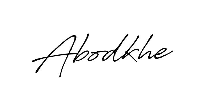 Use a signature maker to create a handwritten signature online. With this signature software, you can design (Antro_Vectra_Bolder) your own signature for name Abodkhe. Abodkhe signature style 7 images and pictures png