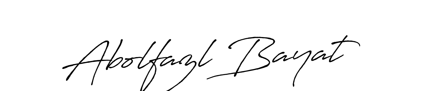 Create a beautiful signature design for name Abolfazl Bayat. With this signature (Antro_Vectra_Bolder) fonts, you can make a handwritten signature for free. Abolfazl Bayat signature style 7 images and pictures png