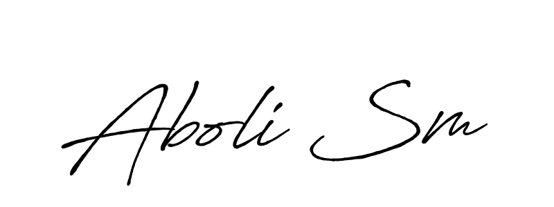 Also You can easily find your signature by using the search form. We will create Aboli Sm name handwritten signature images for you free of cost using Antro_Vectra_Bolder sign style. Aboli Sm signature style 7 images and pictures png