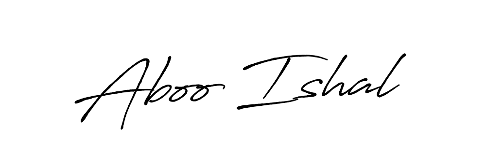 How to make Aboo Ishal name signature. Use Antro_Vectra_Bolder style for creating short signs online. This is the latest handwritten sign. Aboo Ishal signature style 7 images and pictures png