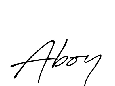 Use a signature maker to create a handwritten signature online. With this signature software, you can design (Antro_Vectra_Bolder) your own signature for name Aboy. Aboy signature style 7 images and pictures png