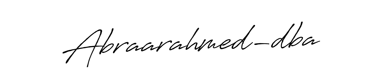 Make a beautiful signature design for name Abraarahmed-dba. With this signature (Antro_Vectra_Bolder) style, you can create a handwritten signature for free. Abraarahmed-dba signature style 7 images and pictures png