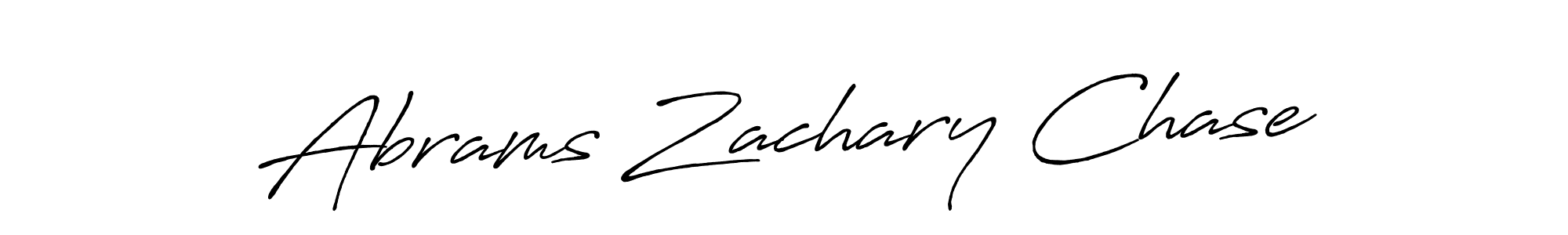 How to make Abrams Zachary Chase name signature. Use Antro_Vectra_Bolder style for creating short signs online. This is the latest handwritten sign. Abrams Zachary Chase signature style 7 images and pictures png