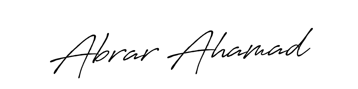 Create a beautiful signature design for name Abrar Ahamad. With this signature (Antro_Vectra_Bolder) fonts, you can make a handwritten signature for free. Abrar Ahamad signature style 7 images and pictures png
