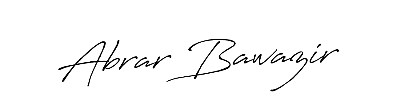How to make Abrar Bawazir name signature. Use Antro_Vectra_Bolder style for creating short signs online. This is the latest handwritten sign. Abrar Bawazir signature style 7 images and pictures png