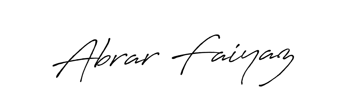 Make a beautiful signature design for name Abrar Faiyaz. With this signature (Antro_Vectra_Bolder) style, you can create a handwritten signature for free. Abrar Faiyaz signature style 7 images and pictures png