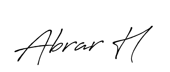 Use a signature maker to create a handwritten signature online. With this signature software, you can design (Antro_Vectra_Bolder) your own signature for name Abrar H. Abrar H signature style 7 images and pictures png