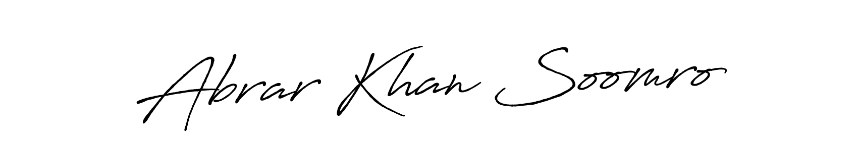 Also You can easily find your signature by using the search form. We will create Abrar Khan Soomro name handwritten signature images for you free of cost using Antro_Vectra_Bolder sign style. Abrar Khan Soomro signature style 7 images and pictures png
