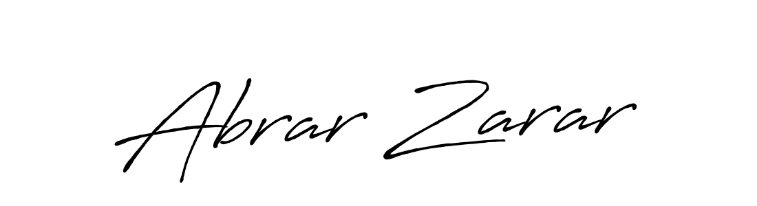 Create a beautiful signature design for name Abrar Zarar. With this signature (Antro_Vectra_Bolder) fonts, you can make a handwritten signature for free. Abrar Zarar signature style 7 images and pictures png