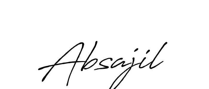 Use a signature maker to create a handwritten signature online. With this signature software, you can design (Antro_Vectra_Bolder) your own signature for name Absajil. Absajil signature style 7 images and pictures png