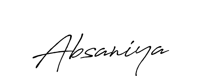 Design your own signature with our free online signature maker. With this signature software, you can create a handwritten (Antro_Vectra_Bolder) signature for name Absaniya. Absaniya signature style 7 images and pictures png