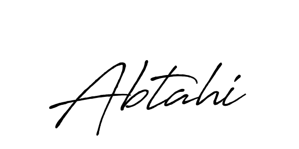 The best way (Antro_Vectra_Bolder) to make a short signature is to pick only two or three words in your name. The name Abtahi include a total of six letters. For converting this name. Abtahi signature style 7 images and pictures png