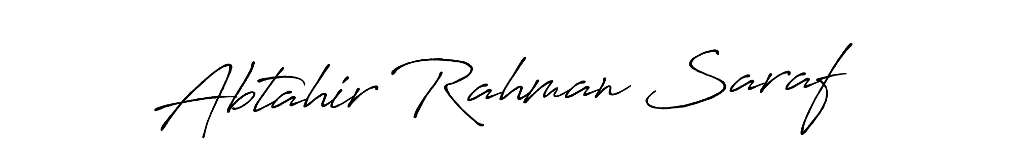 This is the best signature style for the Abtahir Rahman Saraf name. Also you like these signature font (Antro_Vectra_Bolder). Mix name signature. Abtahir Rahman Saraf signature style 7 images and pictures png