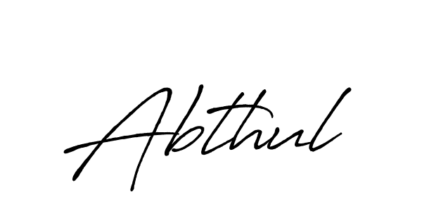 How to make Abthul name signature. Use Antro_Vectra_Bolder style for creating short signs online. This is the latest handwritten sign. Abthul signature style 7 images and pictures png