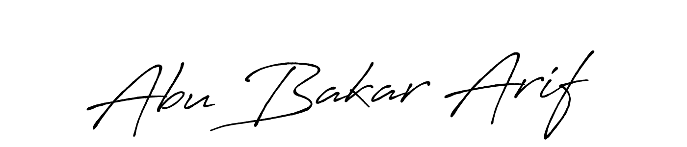 Design your own signature with our free online signature maker. With this signature software, you can create a handwritten (Antro_Vectra_Bolder) signature for name Abu Bakar Arif. Abu Bakar Arif signature style 7 images and pictures png