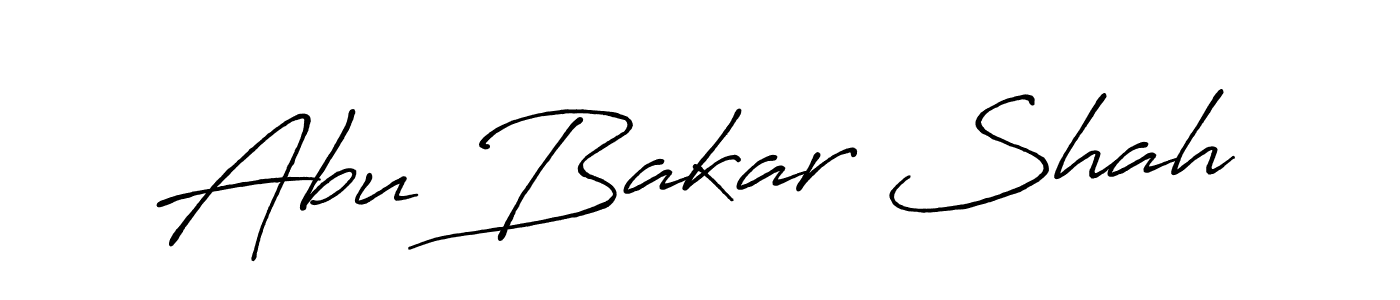 How to make Abu Bakar Shah name signature. Use Antro_Vectra_Bolder style for creating short signs online. This is the latest handwritten sign. Abu Bakar Shah signature style 7 images and pictures png