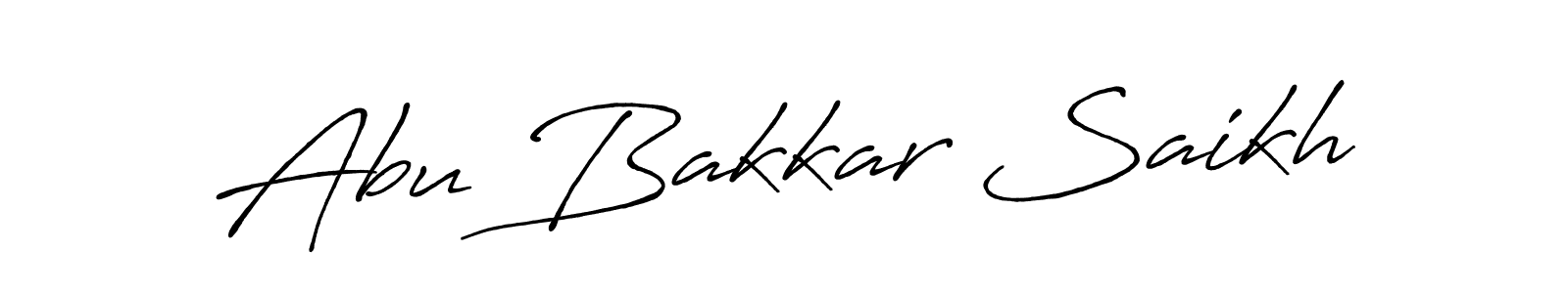 Use a signature maker to create a handwritten signature online. With this signature software, you can design (Antro_Vectra_Bolder) your own signature for name Abu Bakkar Saikh. Abu Bakkar Saikh signature style 7 images and pictures png