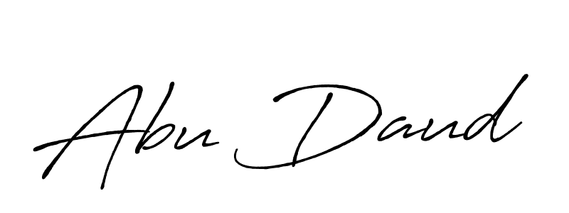 Also You can easily find your signature by using the search form. We will create Abu Daud name handwritten signature images for you free of cost using Antro_Vectra_Bolder sign style. Abu Daud signature style 7 images and pictures png