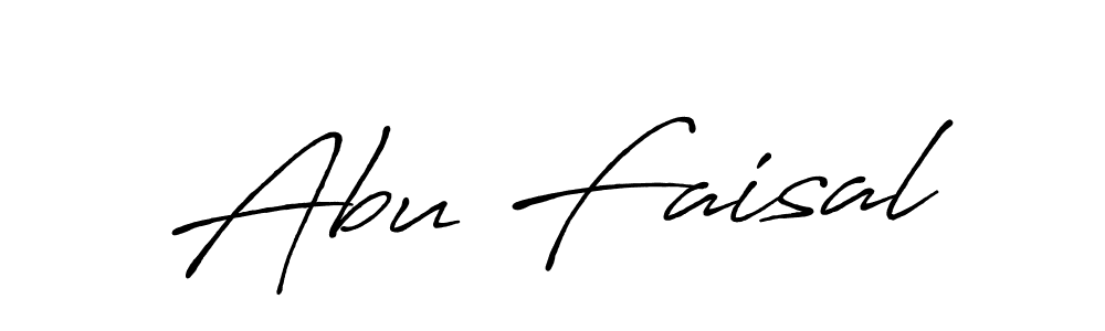 How to make Abu Faisal name signature. Use Antro_Vectra_Bolder style for creating short signs online. This is the latest handwritten sign. Abu Faisal signature style 7 images and pictures png