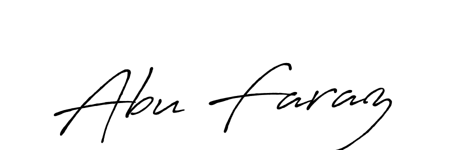 Use a signature maker to create a handwritten signature online. With this signature software, you can design (Antro_Vectra_Bolder) your own signature for name Abu Faraz. Abu Faraz signature style 7 images and pictures png