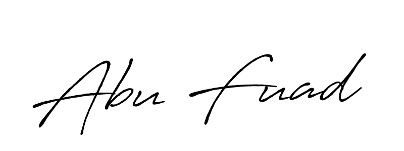 Also You can easily find your signature by using the search form. We will create Abu Fuad name handwritten signature images for you free of cost using Antro_Vectra_Bolder sign style. Abu Fuad signature style 7 images and pictures png