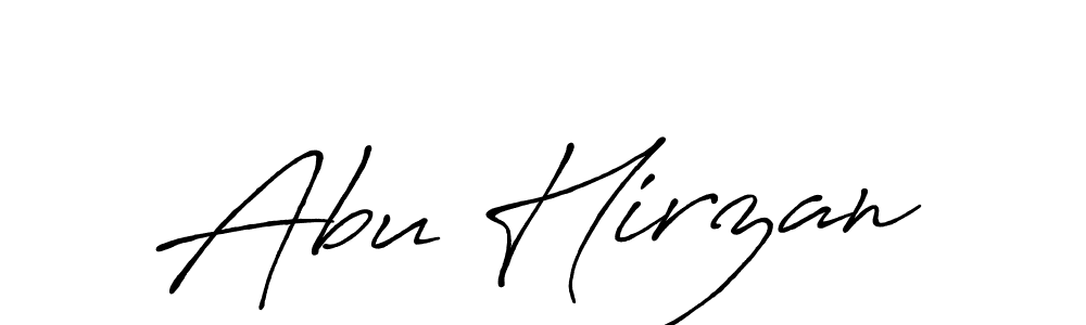 Create a beautiful signature design for name Abu Hirzan. With this signature (Antro_Vectra_Bolder) fonts, you can make a handwritten signature for free. Abu Hirzan signature style 7 images and pictures png