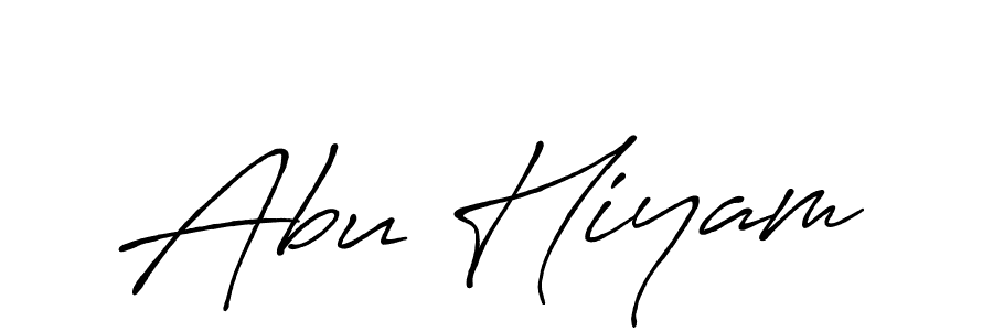 How to make Abu Hiyam name signature. Use Antro_Vectra_Bolder style for creating short signs online. This is the latest handwritten sign. Abu Hiyam signature style 7 images and pictures png